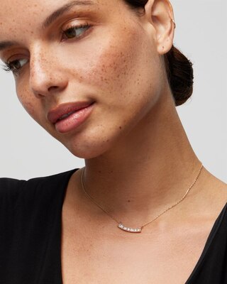 Gold Baguette Cubic Zirconia Necklace