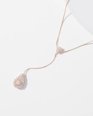 Glass Pearl Pave Y Necklace
