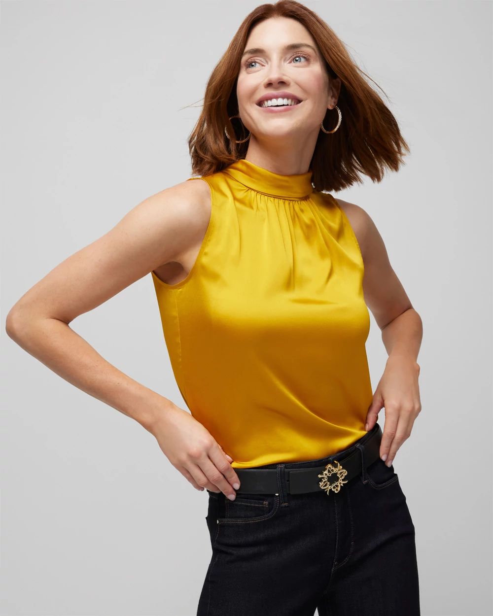 Sleeveless Tie-Back Shell Top