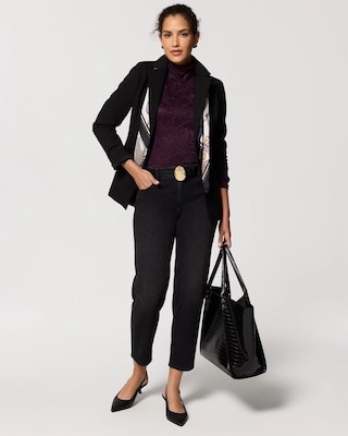 Lace Mockneck Long Sleeve Top click to view larger image.