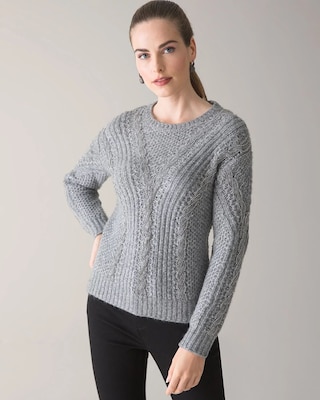 Petite Embellished Crewneck Sweater click to view larger image.