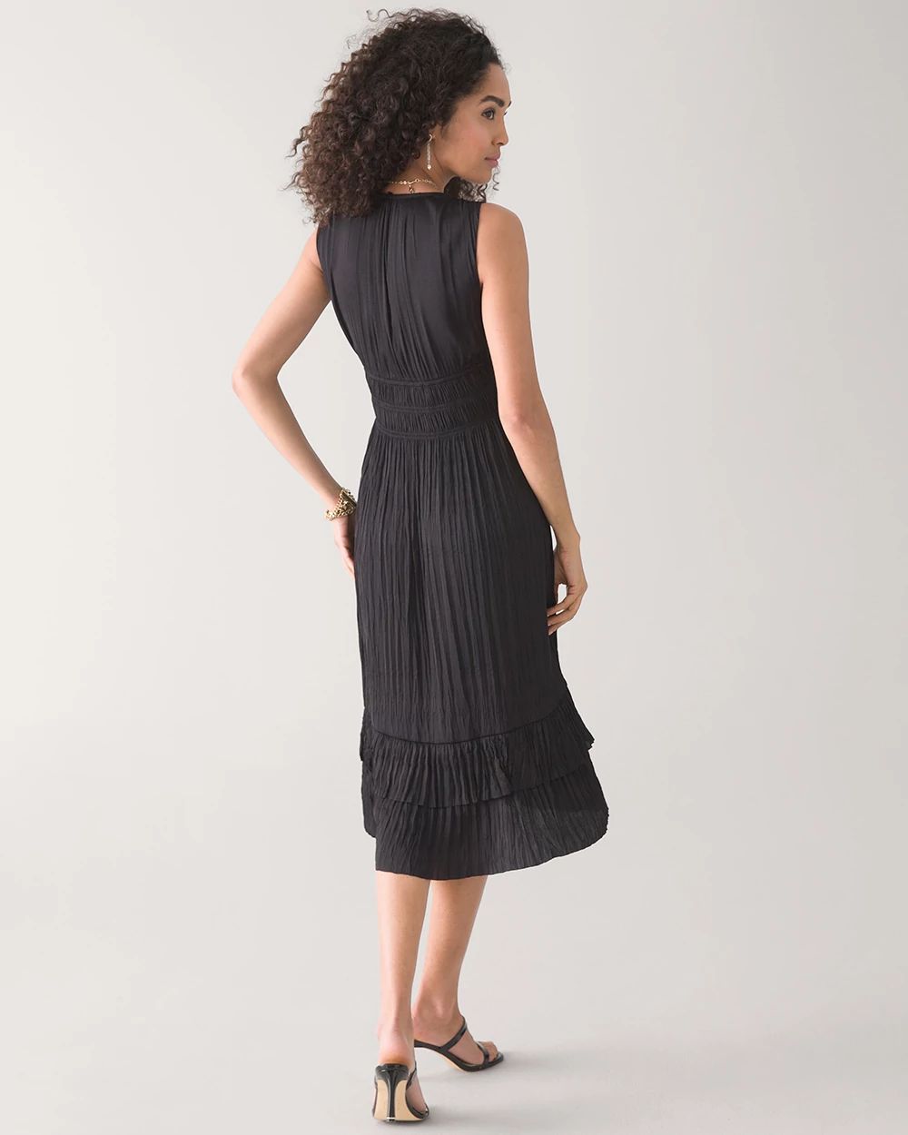 Sleeveless Satin Midi Dress