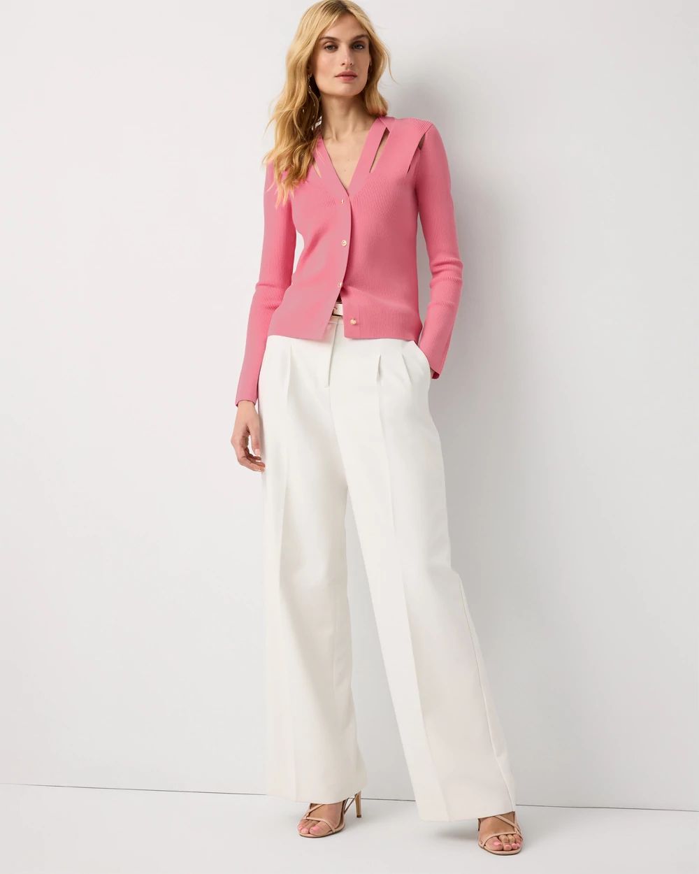 Crisscross Button Front Cardigan click to view larger image.