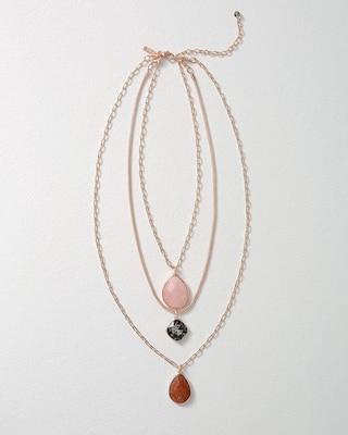 Rose Goldtone Multi-Strand Necklace click to view larger image.
