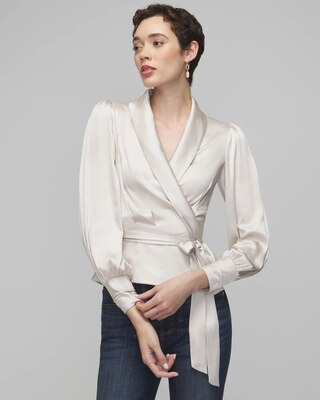 Satin Wrap Blouse