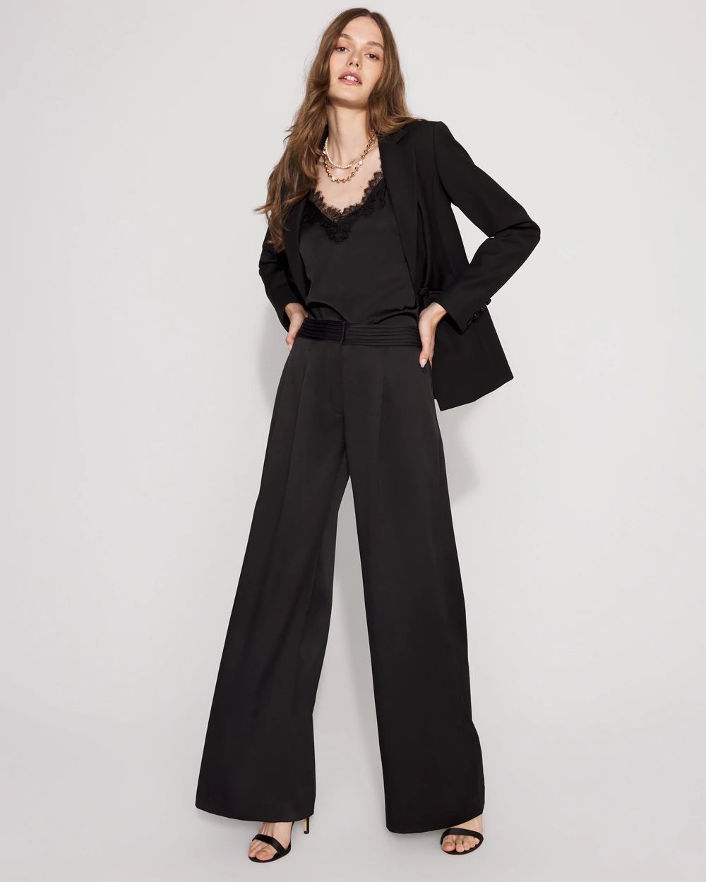 Lace Trimmed Satin Camisole click to view larger image.