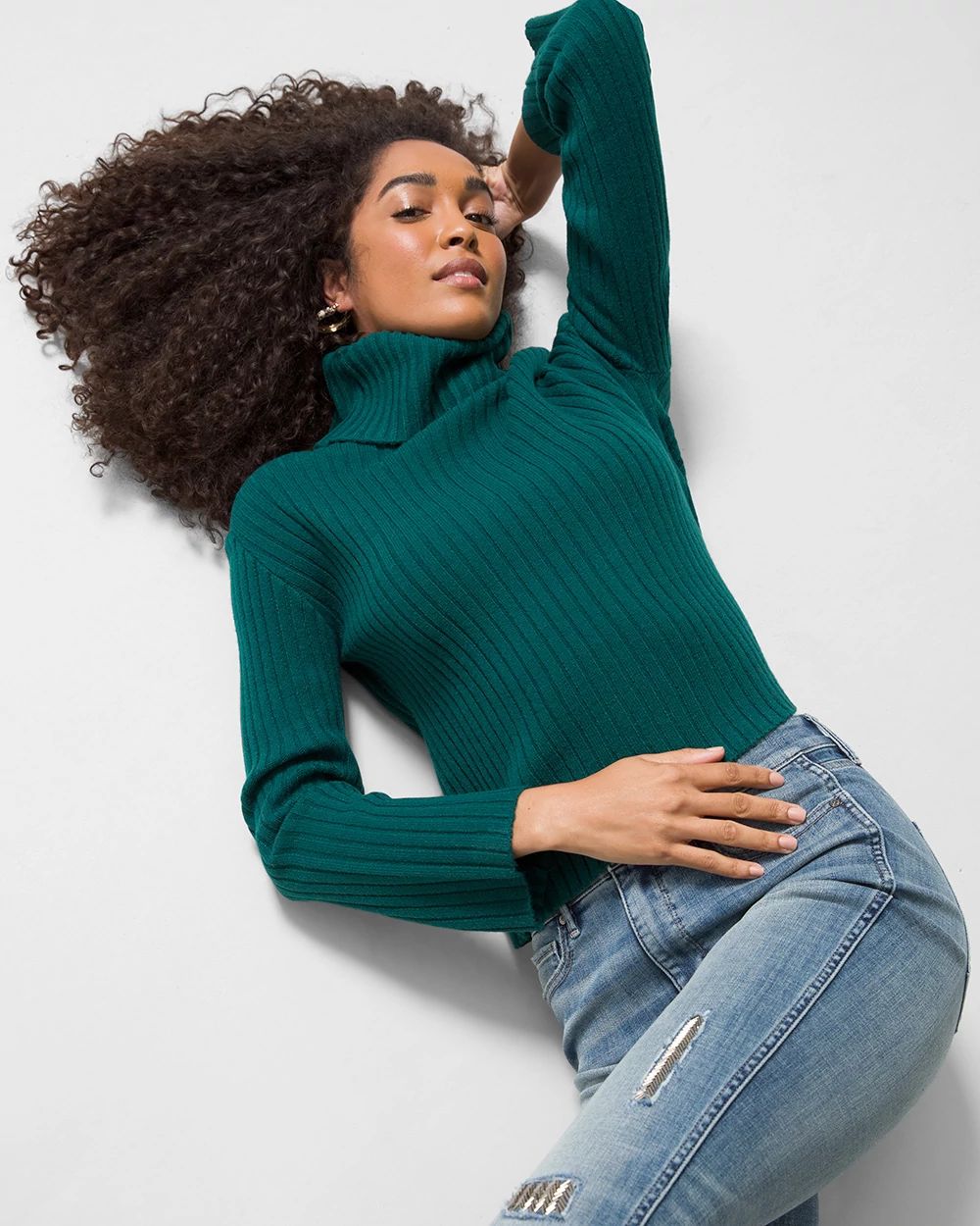 Turtleneck flared sleeves outlet