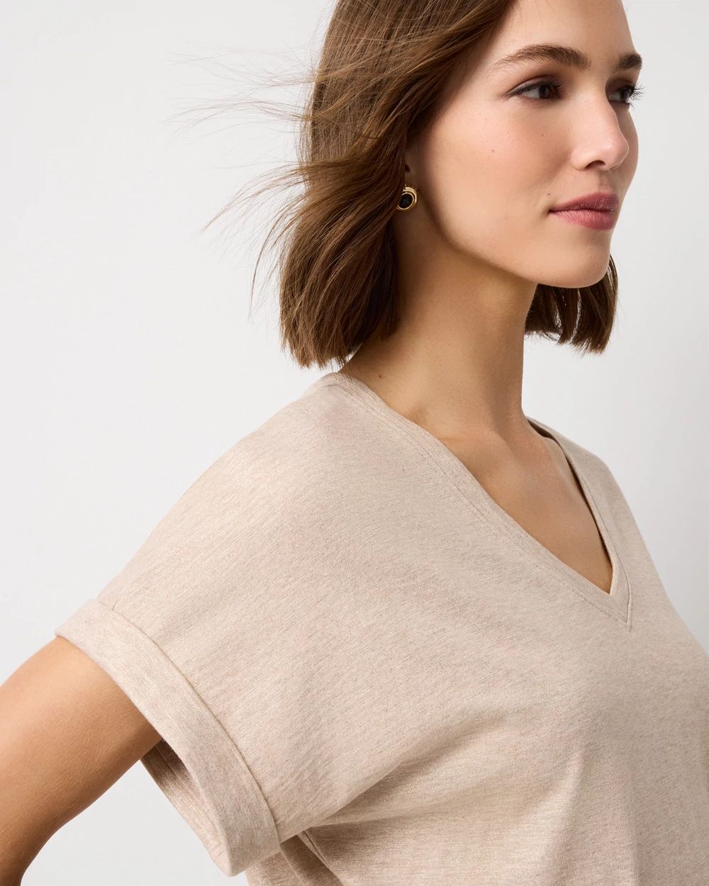 V-neck Short Sleeve Tee click to view larger image.