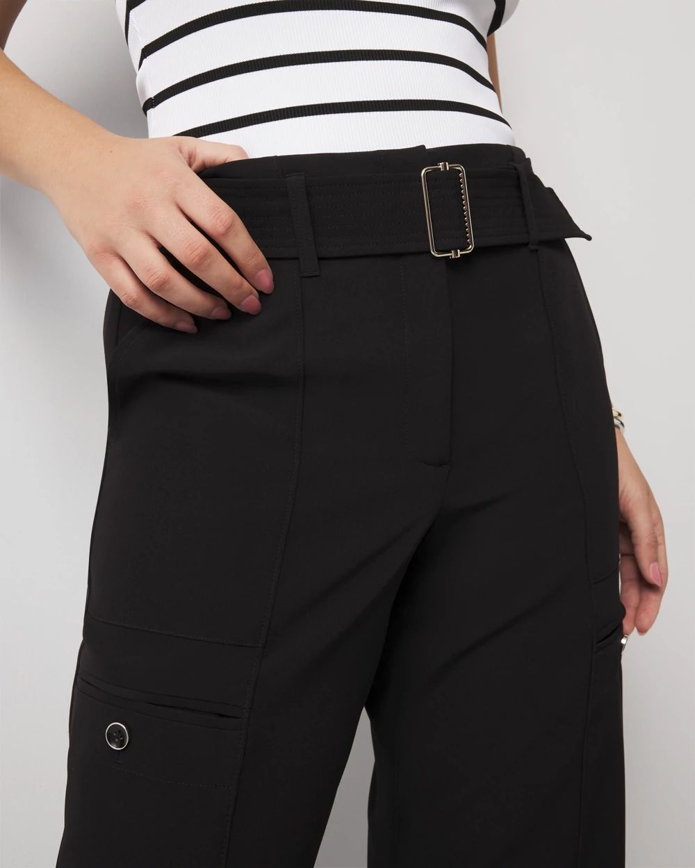 Curvy Belted Utility Wide Leg Pant