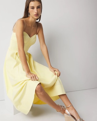 Petite Poplin Corset Midi Dress click to view larger image.