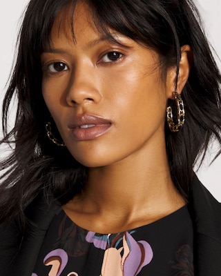 Hematite Hoop Earrings click to view larger image.