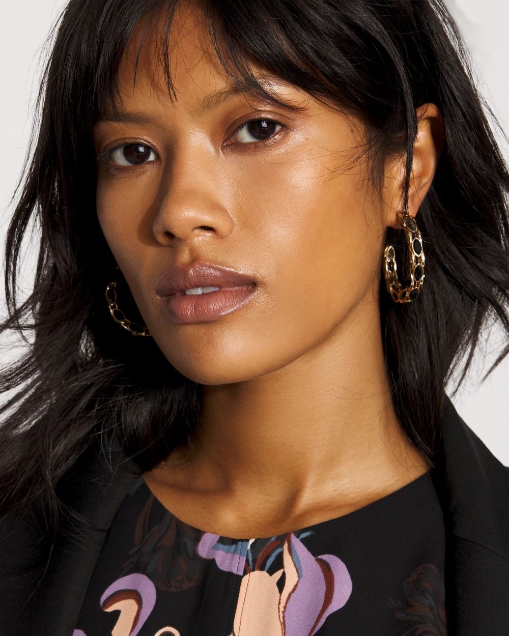 Hematite Hoop Earrings