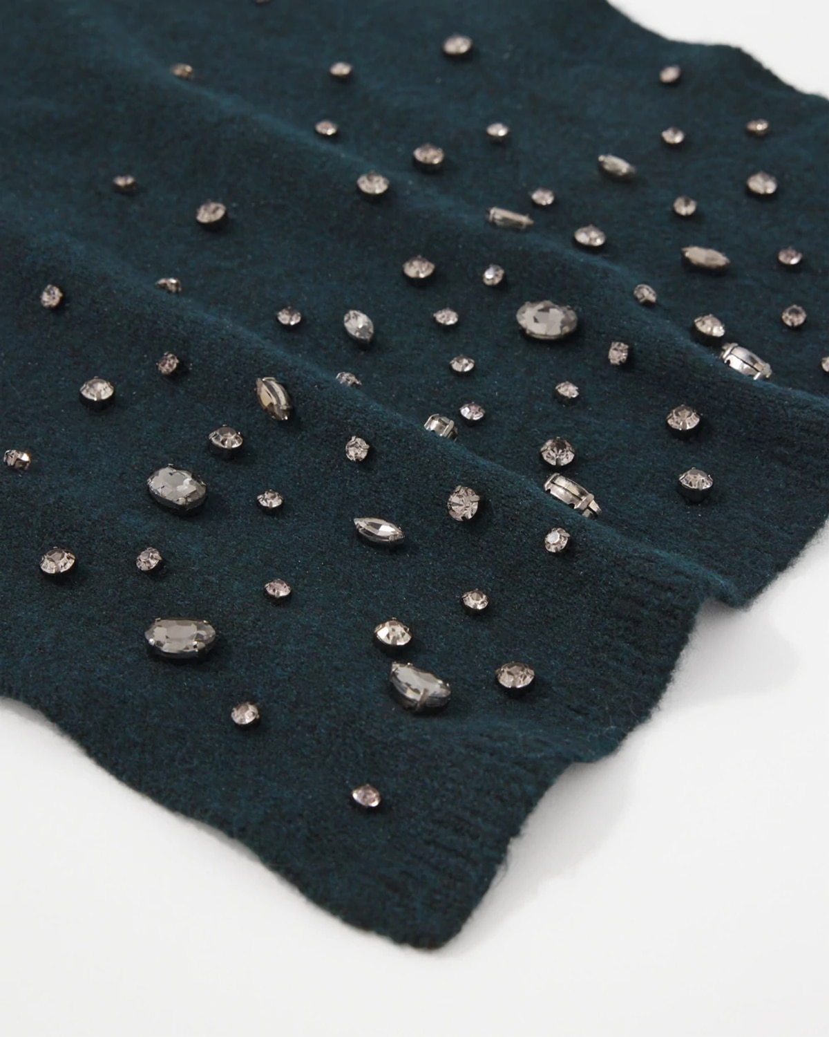 White House Black Market Rhinestone Scarf In Green