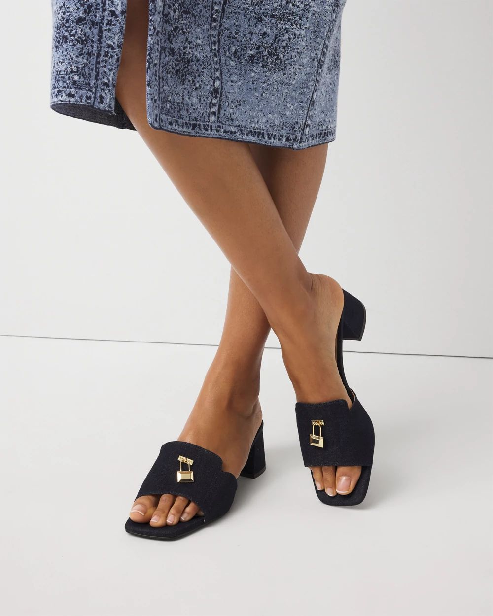 Denim Heeled Sandal