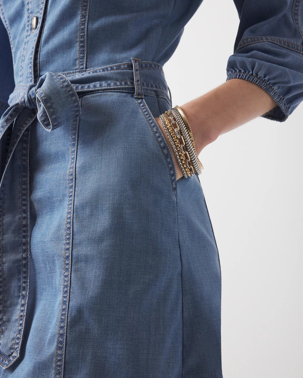 Denim Mini Dress - image 3