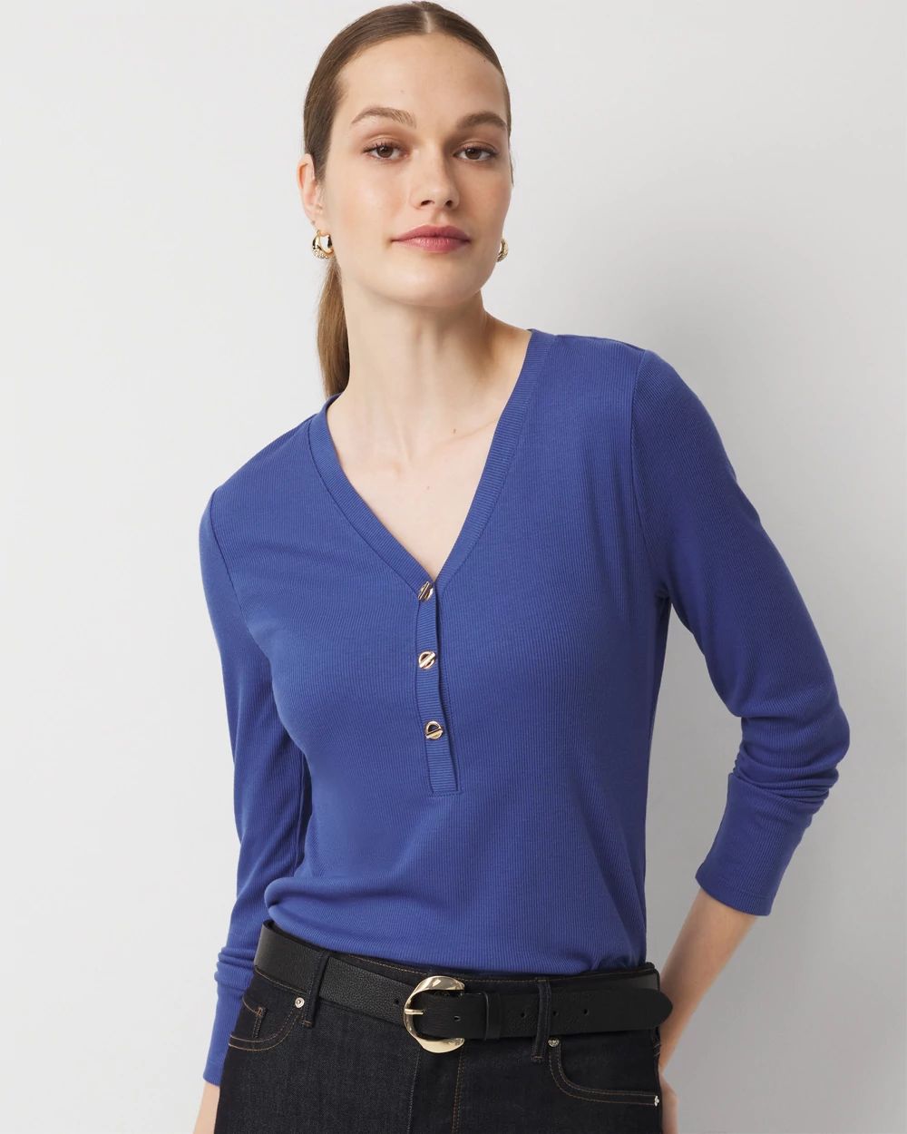 Turnlock Long Sleeve Henley Tee