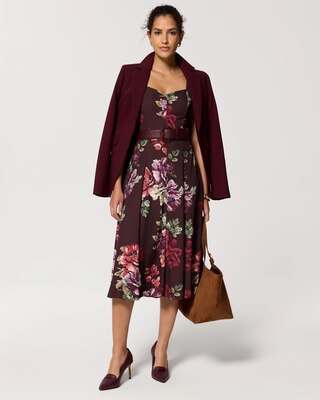 Petite Sweetheart Neck Crepe Midi Dress click to view larger image.