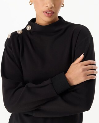 Button Shoulder Pullover Sweater click to view larger image.