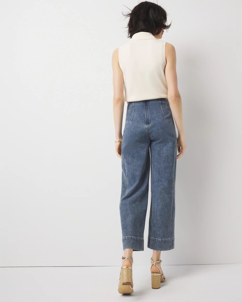 Petite Extra High-Rise Wide Leg Cropped Jean