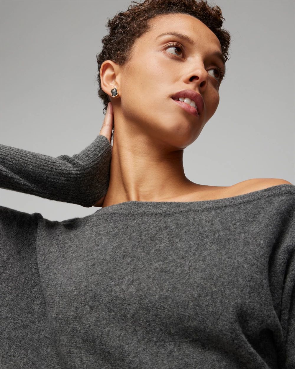 Asymmetrical Shoulder Pullover Sweater