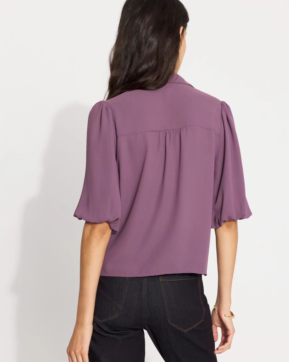 Puff Sleeve Ruffle Shirt click to view larger image.