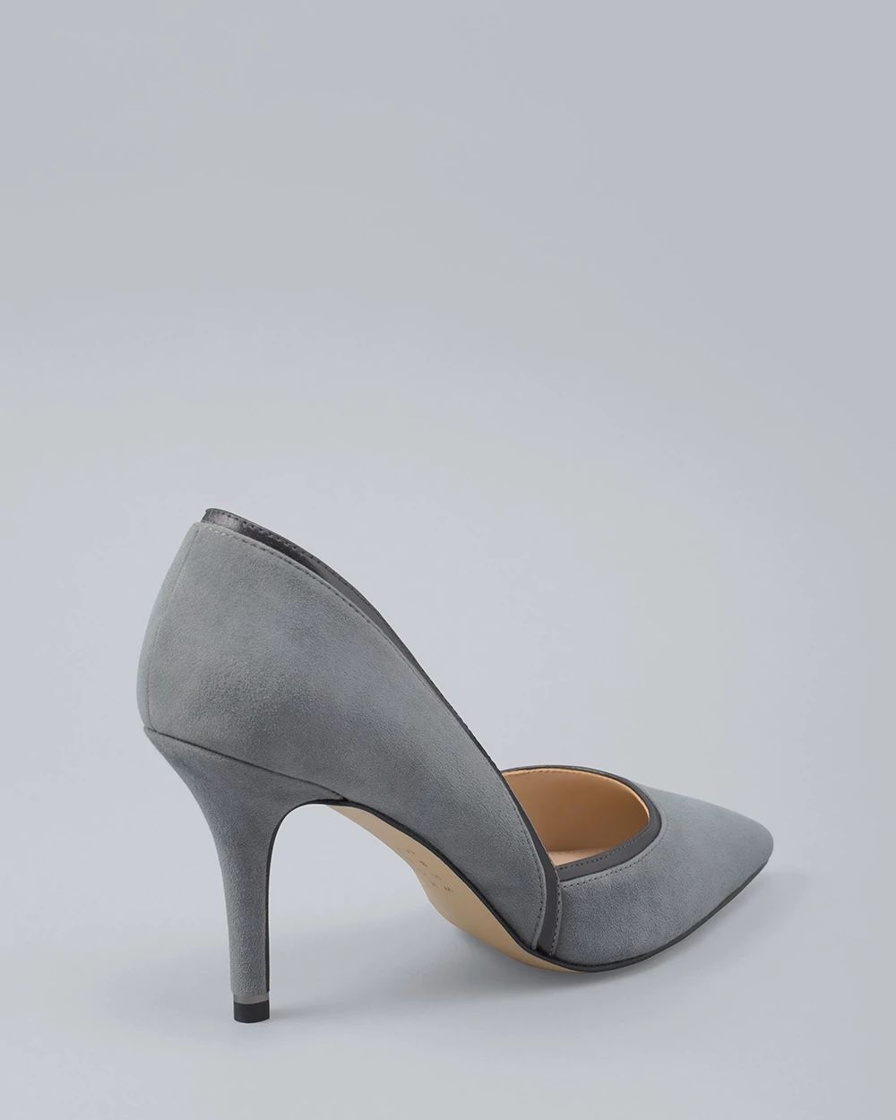 Metallic-Trim Suede Pumps click to view larger image.