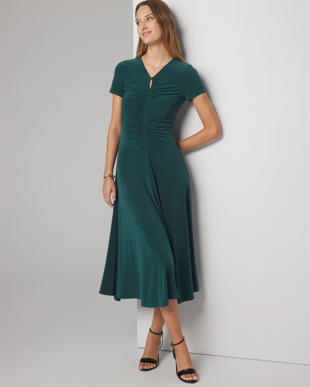 Short Sleeve Keyhole Dress