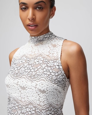 Black & White Lace Shell