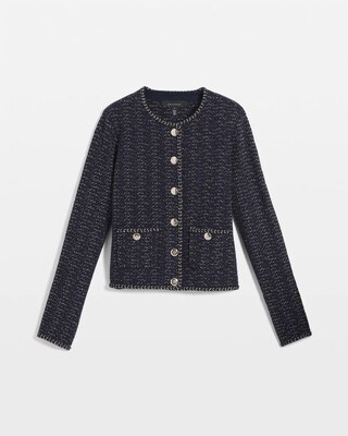 Petite Long Sleeve Tweed Cardigan click to view larger image.