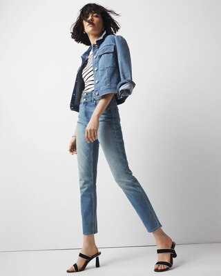 Extra High-Rise Double Waistband Slim Ankle Jeans