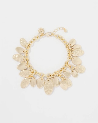 Gold Hammered Disc Bracelet click to view larger image.