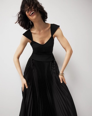 Petite Corset Pleated Midi Dress click to view larger image.