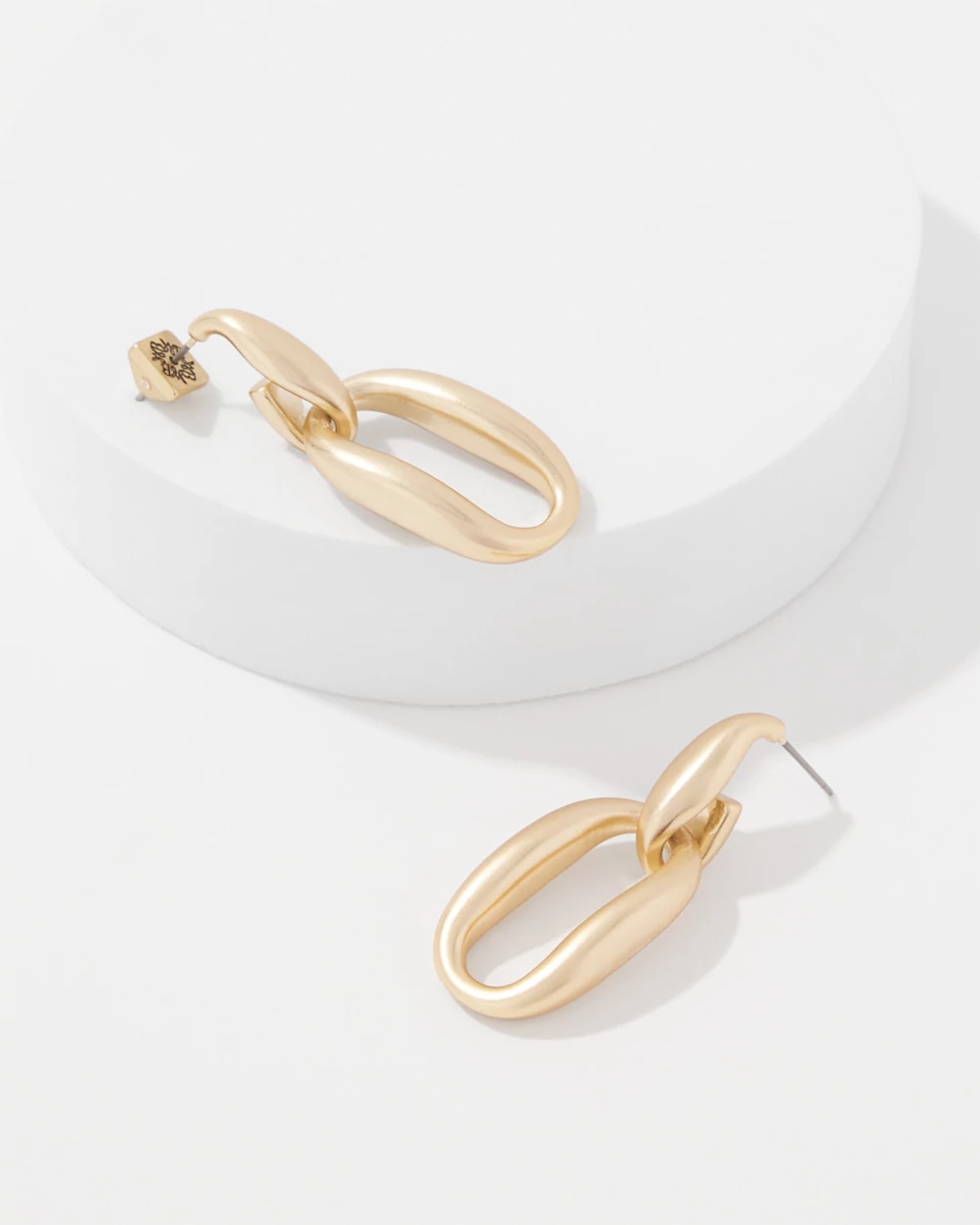 White House Black Market Pillowy Links Drop Earrings |  In Gold