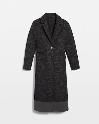 Lace Wool-Blend Melton Coat click to view larger image.