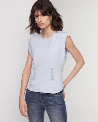 Lace-Up Peplum Tee