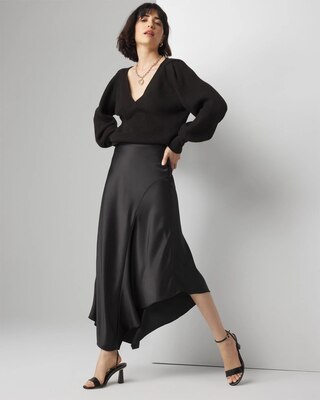 Petite Satin Slip Midi Skirt click to view larger image.