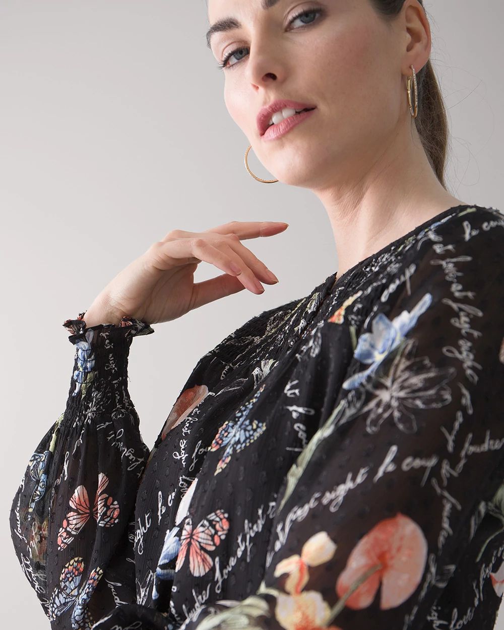 Smocked Blouson Dress