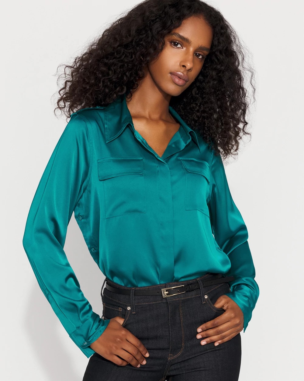 Relaxed Utility Satin Shirt