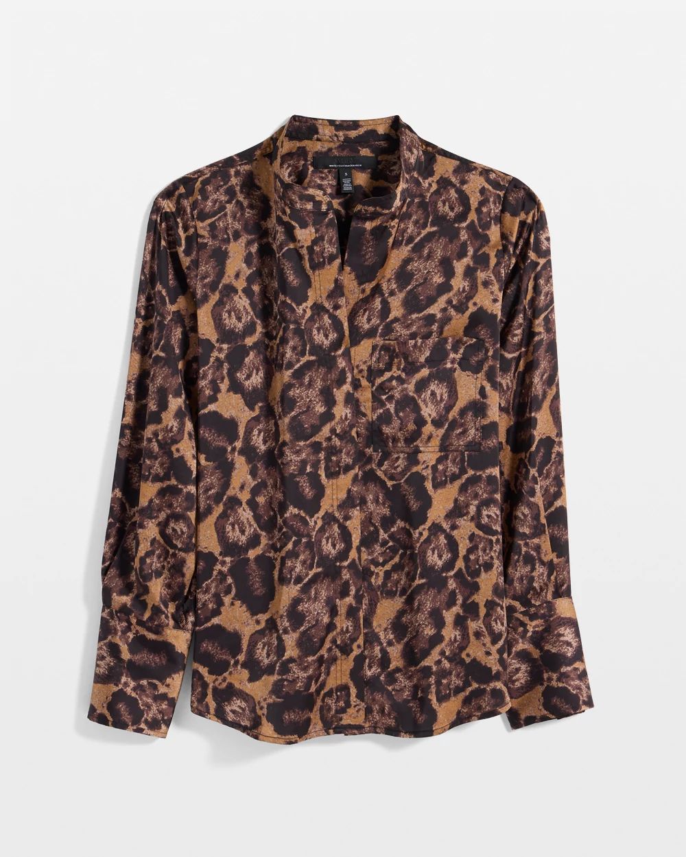 Pocket Detail Satin Shirt click to view larger image.