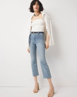 High-Rise Double Pocket Kick Flare Jean click to view larger image.