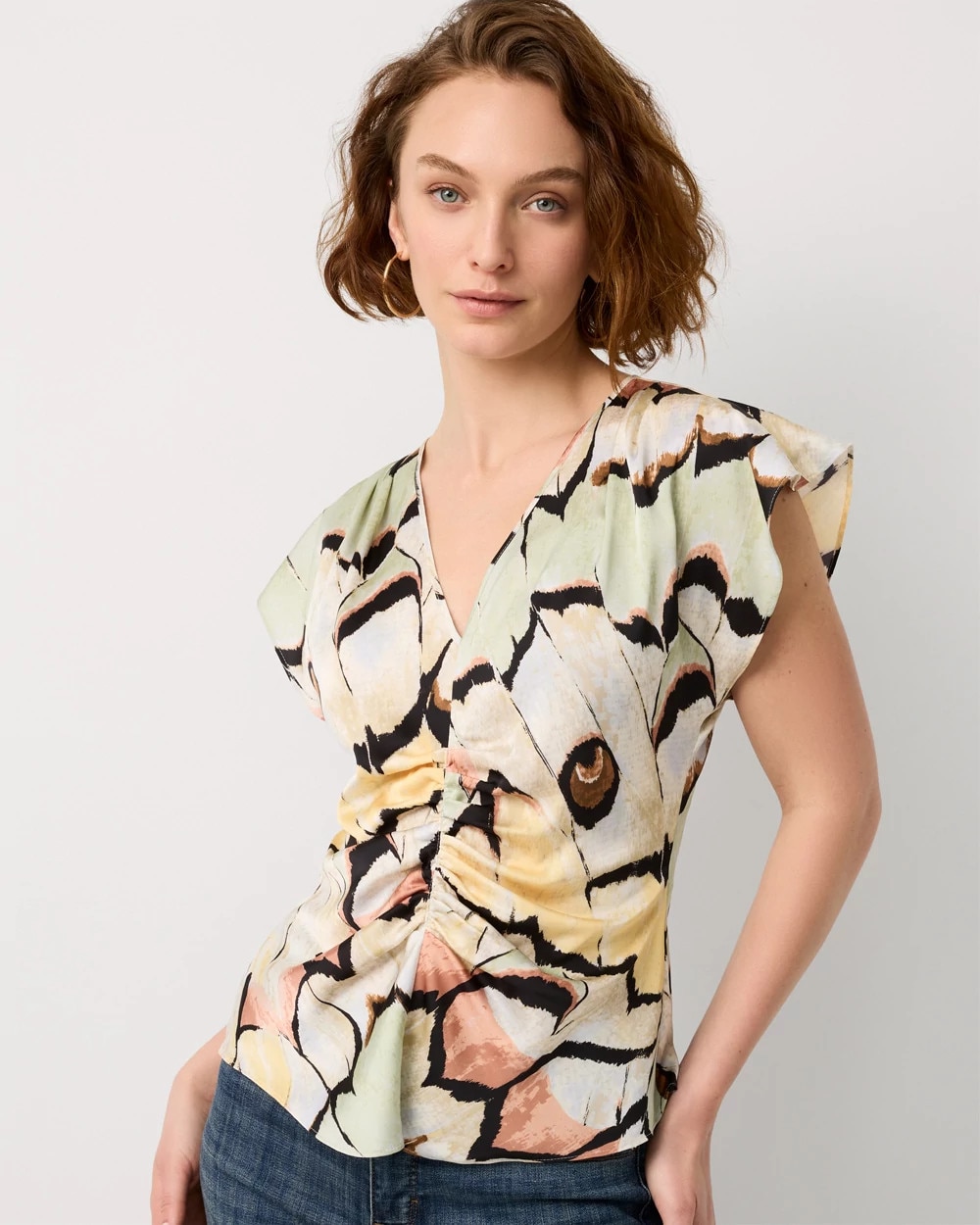 Ruched Satin Shell - image 1