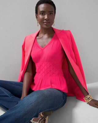 Mix Stitch Peplum Top