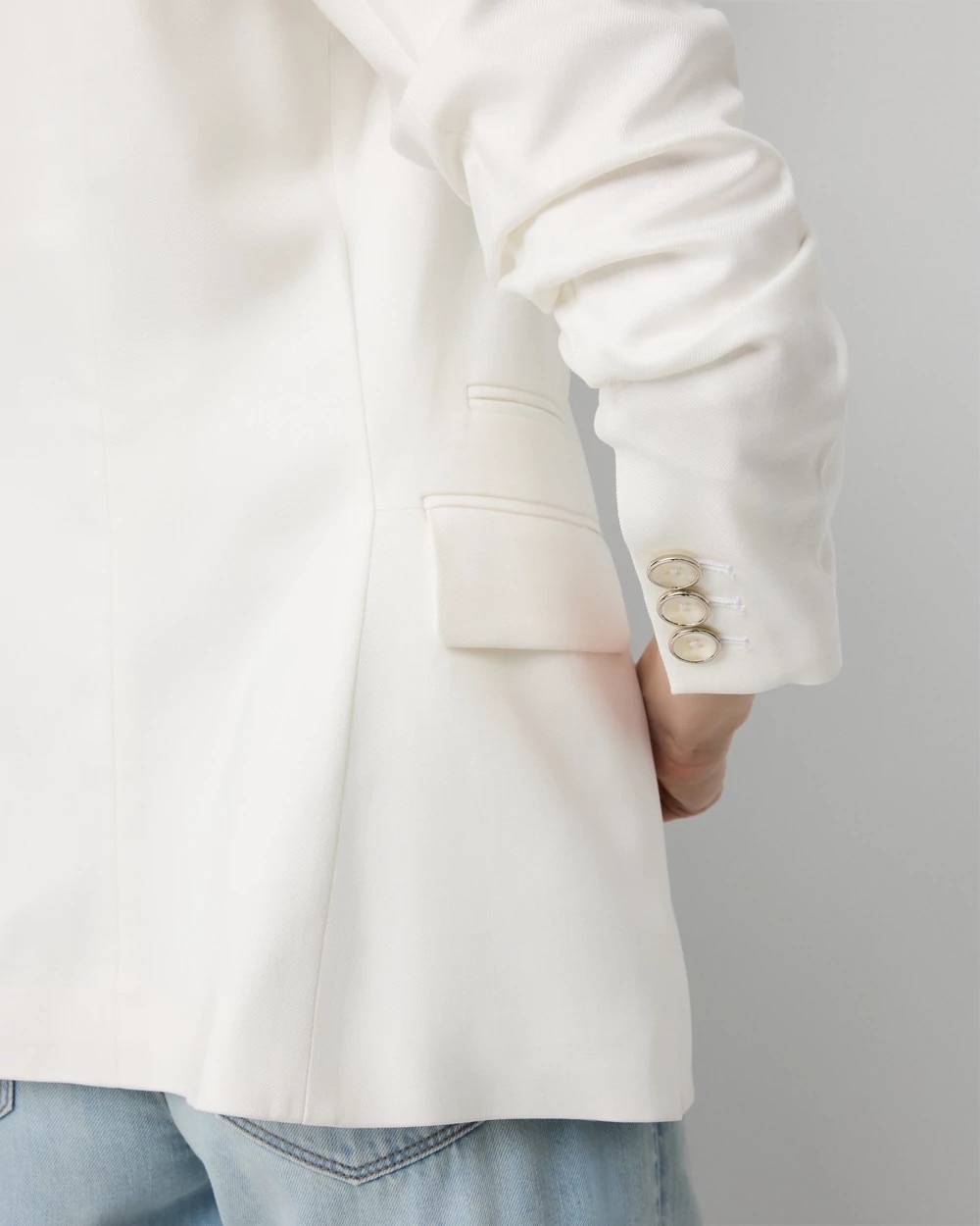 Ruched Sleeve Blazer