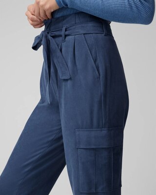 Ultra-Suede Paperbag Tapered Ankle Pant click to view larger image.