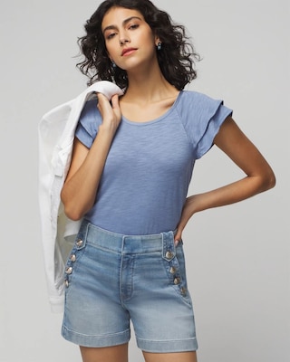 Everyday Soft Denim™ Mariner Button Shorts