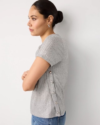 Shimmery Side Button Tee click to view larger image.