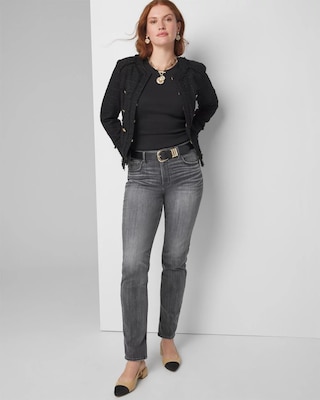 High Rise Byna Slim Jean with Slits