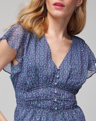 V-Neck Flutter Sleeve Shell Top click to view larger image.