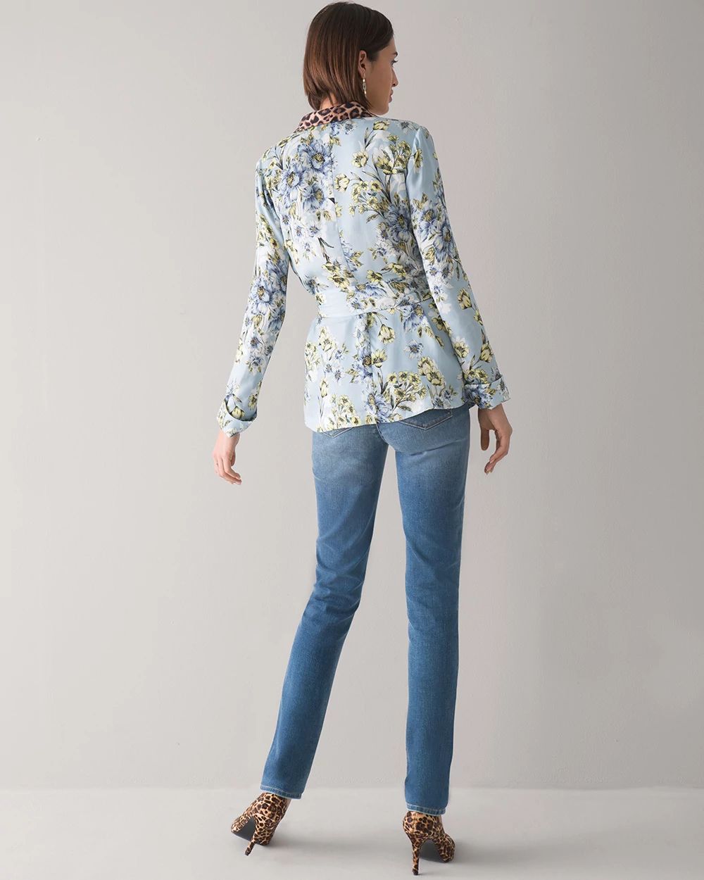 Long Sleeve Shawl Collar Blouse