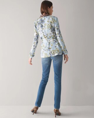 Long Sleeve Shawl Collar Blouse